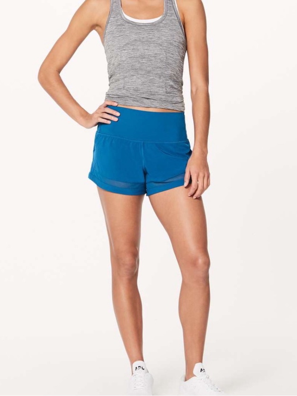 Lululemon Pace Perfect Shorts in Whirlpool Blue Size 8 Brief-Lined 3”